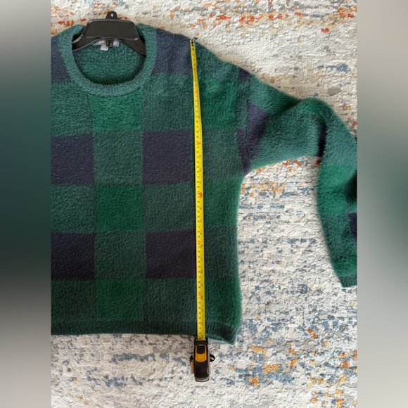 LIKE NEW Anthropologie Fred and Sibel Susan Plaid Pullover Green Black Sweater X - Picture 10 of 10